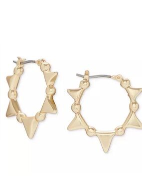 Lucky Brand NWT Spike Gold Hoop Earrings